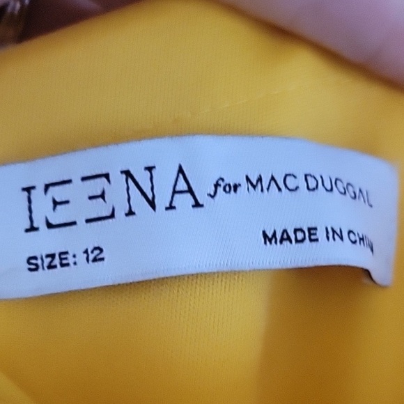 17. Mac Duggal leena Ruffle One Shoulder Mini Dress Lemon Yellow-12 - Picture 4 of 16